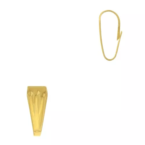 8.5mm Bail with pleated effect - Fine Gold Plated x1