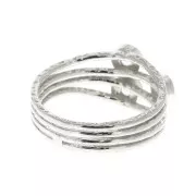 925 Sterling Silver Ring with 3 settings for 3mm cabochons - Size 50 x1