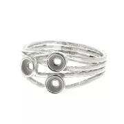 925 Sterling Silver Ring with 3 settings for 3mm cabochons - Size 52 x1