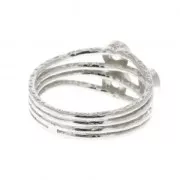 925 Sterling Silver Ring with 3 settings for 3mm cabochons - Size 54 x1