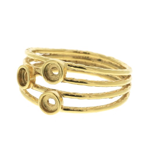 Ring 3 with for 3 mm cabochon - Size 52 - Gold plated 3 microns x1