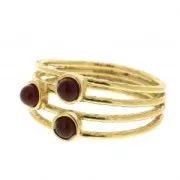 Ring 3 with for 3 mm cabochon - Size 54 - Gold plated 3 microns x1