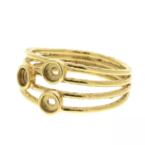 Ring 3 with for 3 mm cabochon - Size 57 - Gold plated 3 microns x1