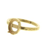 Adjustable worked ring for cabochon 8x6 mm - Gold Plated 3 micron x1