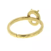 Adjustable worked ring for cabochon 8x6 mm - Gold Plated 3 micron x1