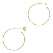 26mm Open hoop earrings to decorate with ball - Fine Gold Plated x2