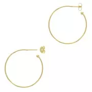 26mm Open hoop earrings to decorate with ball - Fine Gold Plated x2