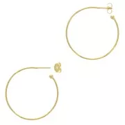 37mm Open hoop earrings to decorate with ball - Fine Gold Plated x2