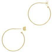 45mm Open hoop earrings to decorate with ball - Fine Gold Plated x2