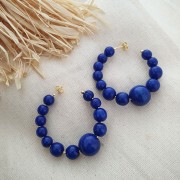 45mm Open hoop earrings to decorate with ball - Fine Gold Plated x2