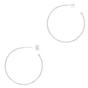 45mm Open hoop earrings to decorate with ball - Fine silver plating x2