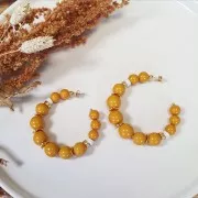 54mm Open hoop earrings to decorate with ball - Fine silver plating x2