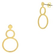 32x18mm Earstuds double hollow circle - Fine Gold Plated x2|raw }}