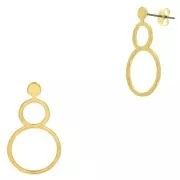 32x18mm Earstuds double hollow circle - Fine Gold Plated x2