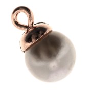 Pendant bail for 4 and 6mm half-drilled bead - Rose Gold Tone x1
