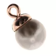 Pendant bail for 4 and 6mm half-drilled bead - Rose Gold Tone x1