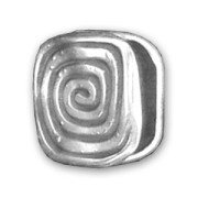 Leather Regaliz spiral slip 12x12mm Antique Silver Plating x1