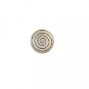 Leather Regaliz spiral slip 14mm Antique Silver Plating x1