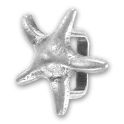 Leather Regaliz sea star slip 18mm Antique Silver Plating x1|raw }}