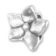 Leather Flower Regaliz slip 17mm Antique Silver Plating x1