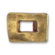 Leather Regaliz rectangle slip 20mm Bronze tone x1