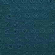 Embroidered Double cotton gauze fabric - Suzy - Peacock x10cm