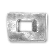 Leather Regaliz rectangle slip 20mm Antique Silver Plating x1|raw }}