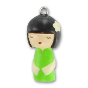 Kokeshi charm 27mm Green x1|raw }}