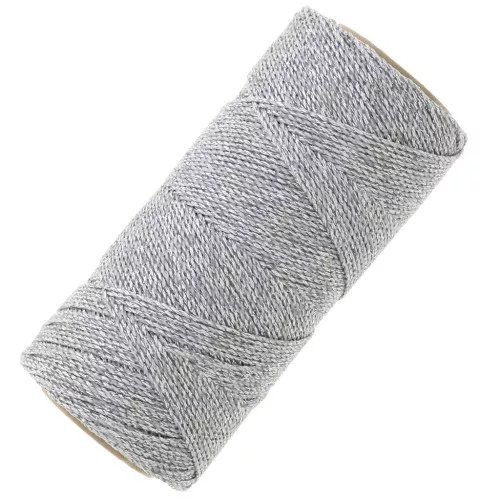 Linhasita waxed thread spool for micro macramé 1.2 mm - Silver (Prata) x164m
