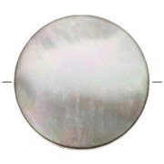 15mm Flat mother-of-pearl tinted puck bead - Grey x1|raw }}