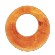 21mm Resin hollowed circle pendant - Amber Marbled x1