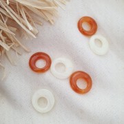 21mm Resin hollowed circle pendant - Amber Marbled x1