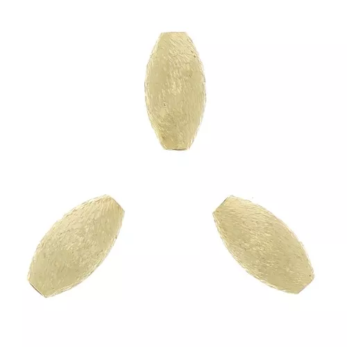 5x3mm Diamond-plated olive beads - Fine Gold Plated x10