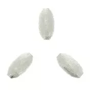 8x4mm Diamond-plated olive beads - Silver Tone x10