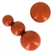Assortment of 26 beads 8-10-14 mm & 2 cabochons in opaque resin - Terracotta x1