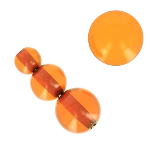 Assortment of 26 beads 6-8-10mm and 2 cabochons in transparent resin - Amber x1