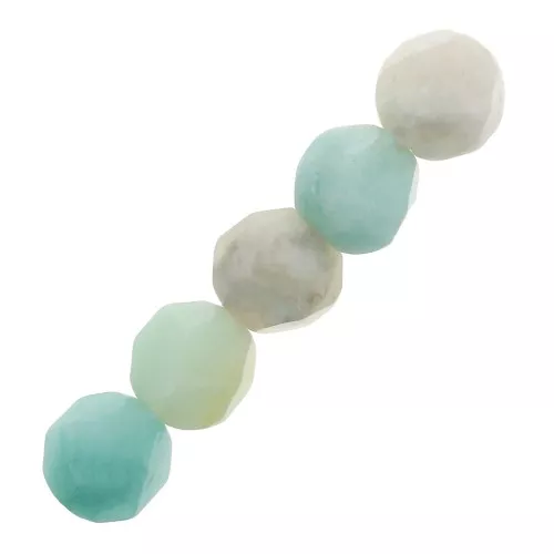 6mm Hexagonal Beads - Gemstone - Amazonite x15