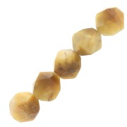 6mm Hexagonal Beads - Gemstone - Yellow Tiger Eye x15