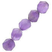 6mm Hexagonal Beads - Gemstone - Amethyste x15|raw }}