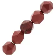 6mm Hexagonal Beads - Gemstone - Red Jasper x15