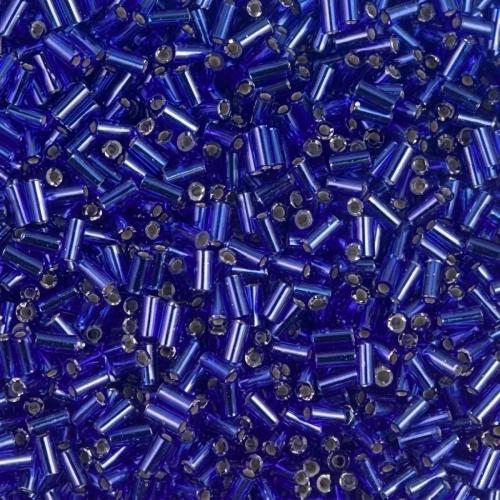 3mm Miyuki Bugles BGL1-020 - Silver lined Dark Sapphire x10g