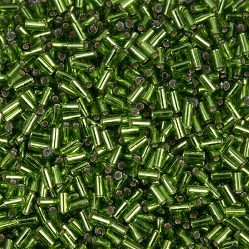3mm Miyuki Bugles BGL1-026 - Silver Lined Olive x10g