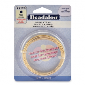 0.64 mm Round Brass Wire - German Style Wire - Gold-Plated x 10 m