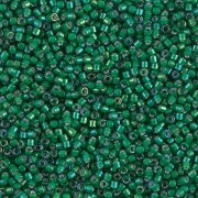 Miyuki Delica 11/0  DB1788 - Emerald AB White Lined - Wholesale x 100g