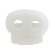 Flat cord stopper double hole 3.6 mm - White x1|raw }}