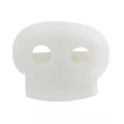 Flat cord stopper double hole 3.6 mm - White x1