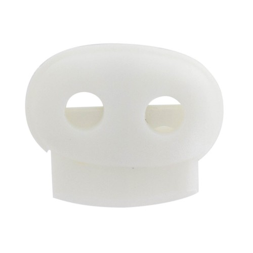 Flat cord stopper double hole 3.6 mm - White x1