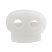 Flat cord stopper double hole 4.3 mm - White x1|raw }}