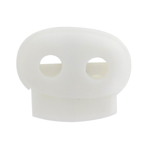 Flat cord stopper double hole 4.3 mm - White x1