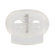 Flat cord stopper double hole 4.3 mm - Transparent x1|raw }}